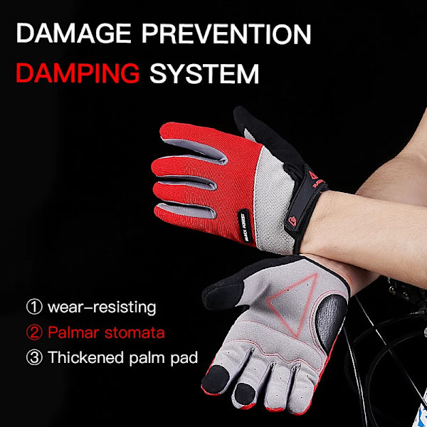 Vinter Höst Dam Cykelhandskar Full Finger Med GEL Pad Stötsäker MTB Mountain Vandring Cykel Cykel Handskar Black M