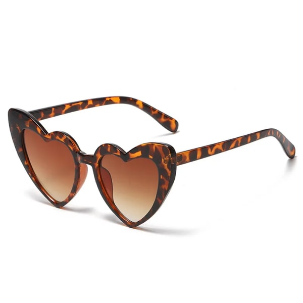Dammode Hjärtformade effekter Glasögon Watch ljuset ändras till hjärtform på natten Diffraktionsglasögon Solglasögon för kvinnor Leopard print-A Adult