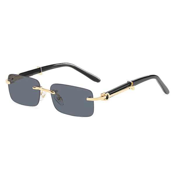 Fyrkantiga båglösa Rosa Blågröna Solglasögon För Män 2022 Lyxdesigner rektangel Hip Hop Coola Solglasögon Män Mode Solglasögon Gold As pic showed