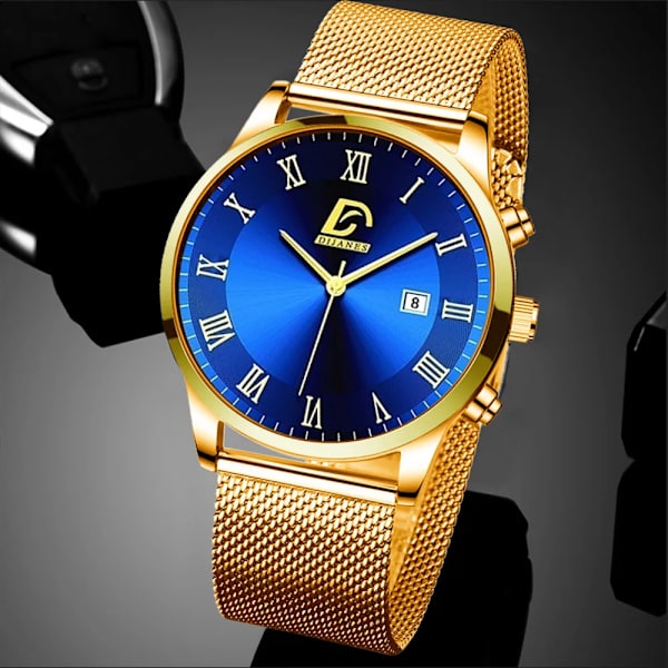 Minimalistiska herrklockor Lyxigt rostfritt stål Mesh -bälte Quartz Watch 2022 Herr Business Casual Sportklocka Mesh Silver White