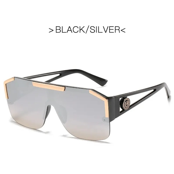 Nya lyxiga överdimensionerade solglasögon för män Brand Designer solglasögon för kvinnor Mode Gradient Square Shades Black Sliver AS Picture