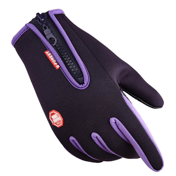 Vinterhandskar Män Kvinnor Cykling Helfinger Pekskärm Thermal Vindtäta Vintervarma handskar för vandring Löpning Körning Purple L