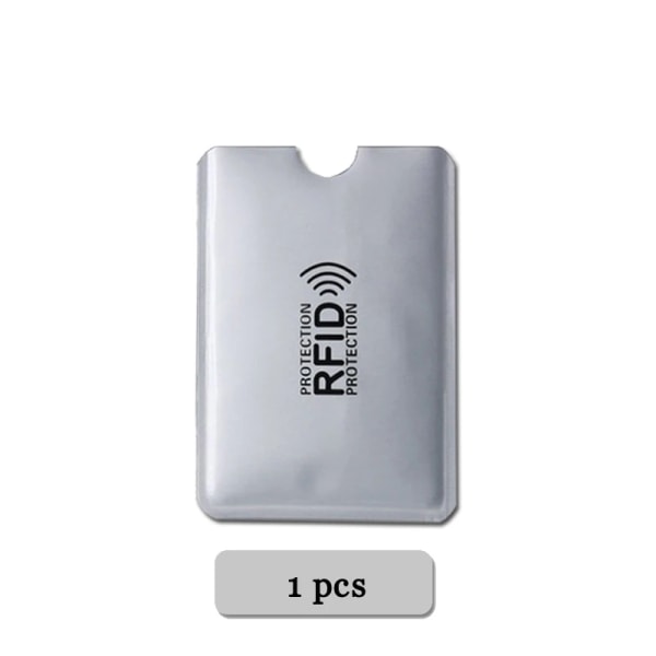 1 & 5 Valfritt kostym Anti RFID-korthållare NFC-kreditkortshållare Plånbok Herr Kvinnor Bankkorthållare Case Protector Aluminium 1 pcs Silver