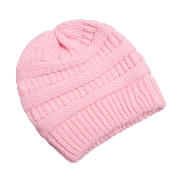 25 Färgade Enfärgade Beanies Kvinnor Stickade Beanie Hatt Mode Höst Vinter Varma Hattar SkulliesCap För Kvinnor Pink