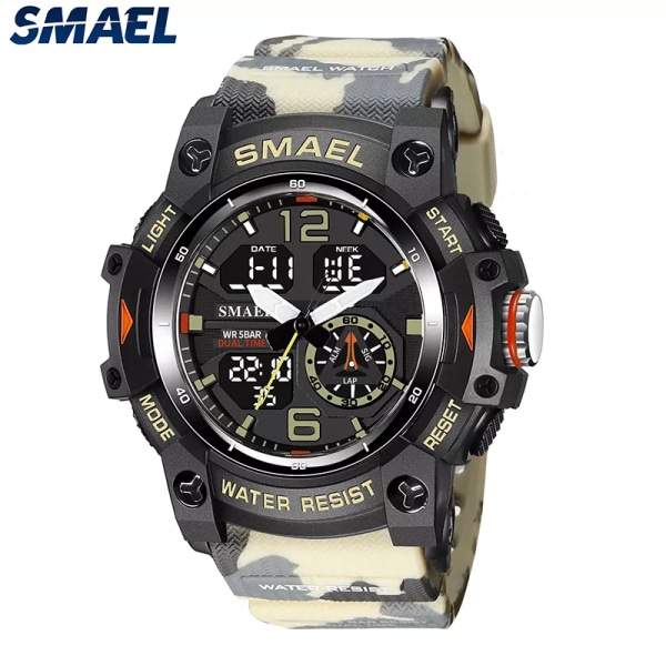 SMAEL Sportig watch för män Vattentät kronograf Alarmräknare Klocka Casual Idéer för män Reloj Hombre 8007 watch män RED