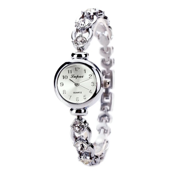 Damklockor 2022 Lyxmärken Rostfritt stål Kristallarmband Watch Mode Damklänning Reloj Mujer Montre Femme Silver