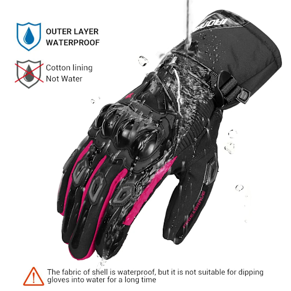 Vinter Motorcykelhandskar Vattentäta Motocrosshandskar Vindtäta Varma Handskar Pekskärm Motorcykelhandskar Reflekterande WN01-BK XL