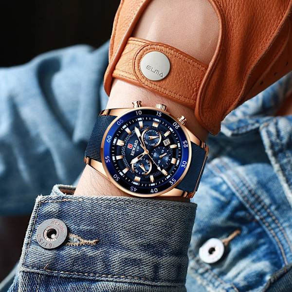 Belöning Sport Herrklockor Lyxmärke Lumious Hands Chronograph Man Armbandsur Herr Vattentät Full Steel Montre Homme 2021 rose black tool