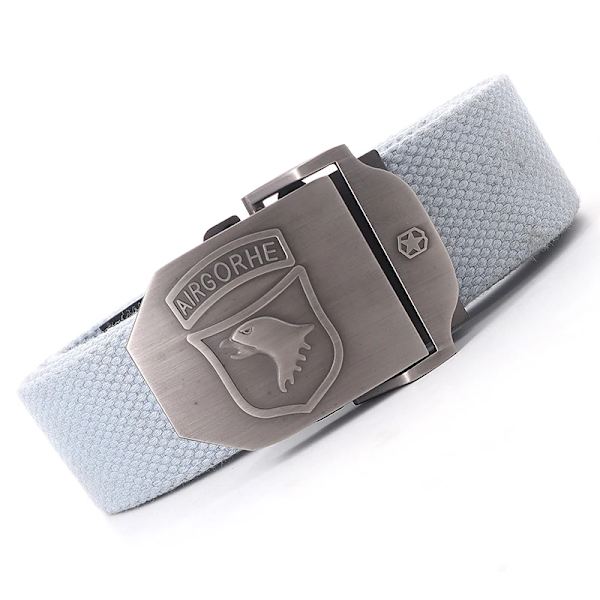 Canvas militärt taktiskt bälte män Hög kvalitet brett metall slät spänne bälte Byxor Tillbehör Ny unisex utomhusträningsbälte Gray belt 110cm