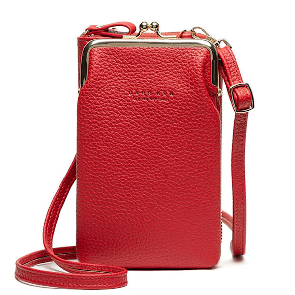 Mode Kvinnor Mini Crossbody-väska & handväskklämmor Telefonpaket Kvinnlig Clutch-plånbok Damer Liten handväska Pu-läder Axelväskor Red