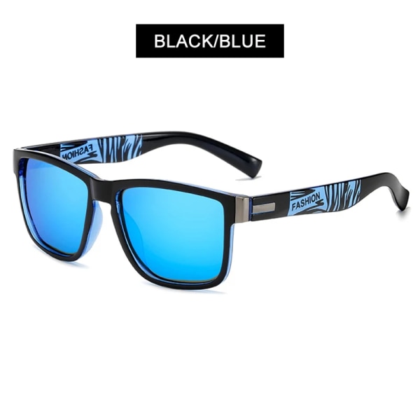 HOOBAN New Sports Polarized Solglasögon Män Kvinnor Mode Fyrkantiga Man Solglasögon Snygga Sommar Blå Gröna nyanser Goggle UV400 Black Blue Polarized