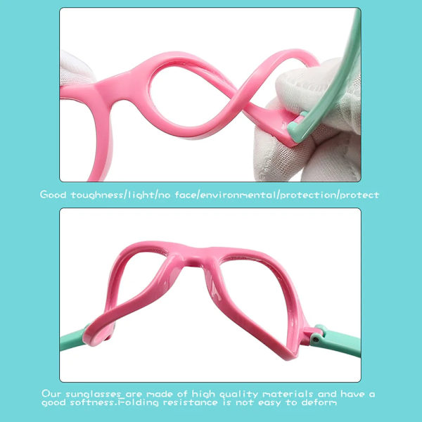 AIELBRO Polariserade solglasögon för barn TR90 Pojkar Flickor Cykelglasögon Silikon Skyddsglasögon Present för barn Baby Cykelglasögon Pink light blue