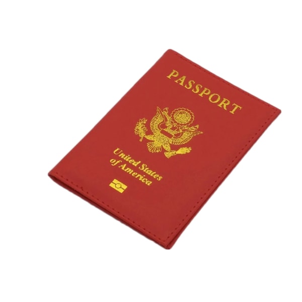 Resa PU-läder cover Personlig kvinnor USA Passhållare Amerikanska fodral för pass Flickväska Pass Red
