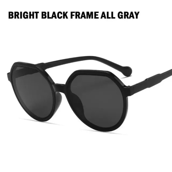 Modestil All Match Trend Solglasögon Personlig rund ram Solglasögon Ins Trend Candy Color Stora ram Solglasögon Black Gray As Pricture