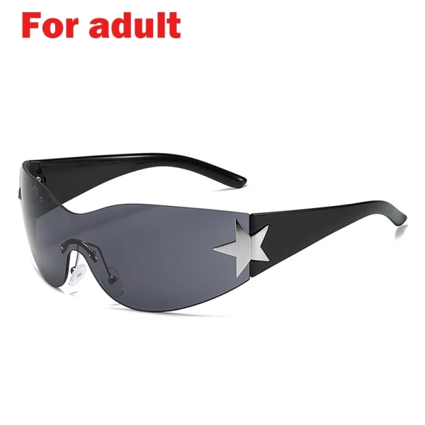 Modebåglösa Y2K-solglasögon för kvinnor Män Trendiga 2000-talssolglasögon Punk One Piece Goggles Modeskydd Oculos De Sol Type 1