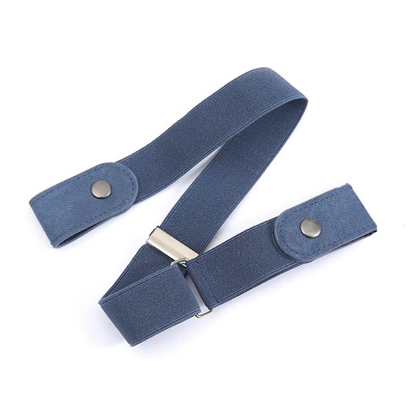 Nytt justerbart stretchigt elastiskt midjeband Osynligt bälte Spännefria bälten för kvinnor män Jeans byxor Klänning utan spänne Lätt att bära Navy blue 60-65cm