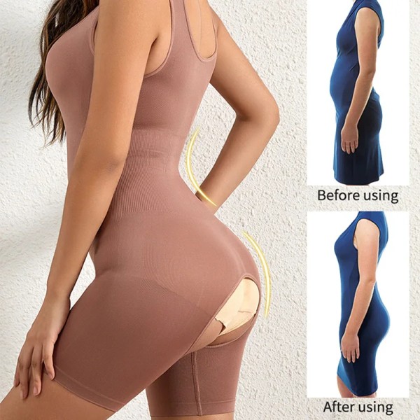 1/2 st Slimming Compression Body Kvinnor Öppen gren Shapewear Korsett Body Shaper Modellering Underkläder Rumplyftare Magkontroll 1PCS Skin M L 50-70kg