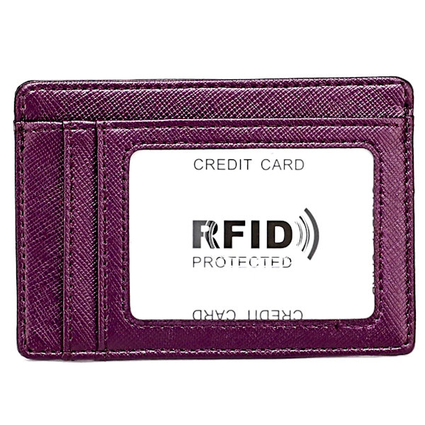 Case Pengafodral RFID Blockering Smal Minimalistisk Kreditkortshållare Små ficka Plånböcker för män Kvinnor Purple