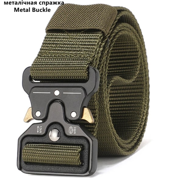 FRALU bälte män utomhusjakt metall taktiskt bälte multifunktionslegering spänne hög kvalitet Marine Corps canvas bälte för män green JS 45to47inch