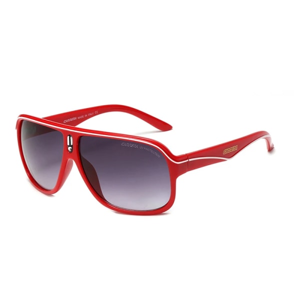 2023 Märke Fyrkantiga Solglasögon Herr Vintage Retro Sports Driving Solglasögon Oversize Färgglada UV400 Outdoor Eyewear gafas de sol C4 Red-Gray no packaging