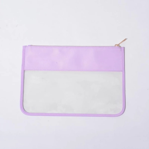 Transparent kosmetisk väska för kvinnor PVC Nylon Vattentät sminkväska Rese Genomskinlig organizer Badtoalett Tvätt Snackväska Lavender