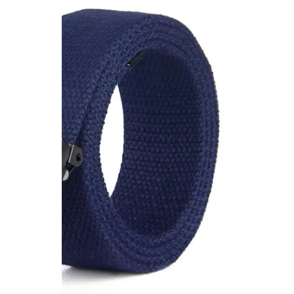ny högkvalitativ canvasbälte män/kvinnor unisex jeansbälten metallrulle lyxiga automatiska spänne canvasväv midjebälten Dark blue 85cm