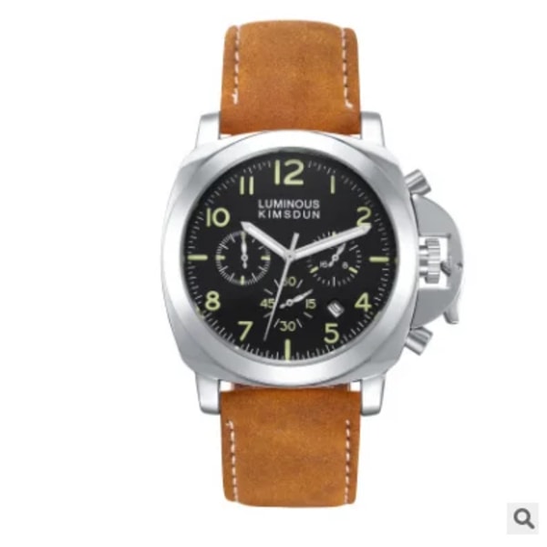 Lyx Toppmärke Watch Herr Vattentät Kvartsbrunt Läder Militär Armbandsur Herr Arméklocka Man watch hombre hodinky Style B- 4