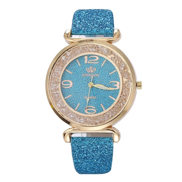 Design Dam Klockor Lyx Mode Klänning Quartz Watch Populärt märke Dam Armbandsur Klänning Klocka reloj mujer montre *Q Blue