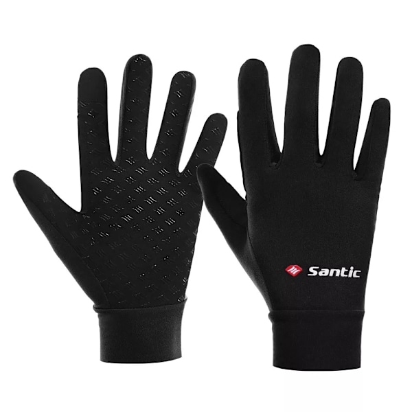 Santic Cykelhandskar för män Cykel MTB Warm Plus Fleece Kallsäker Pekskärmscykel Helfingerhandskar Vinter Asian Storlek W0P079 W0P079H M