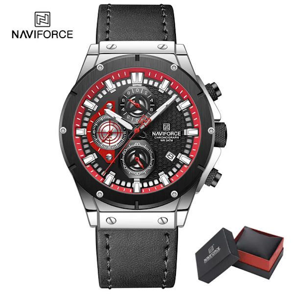 Toppmärke NAVIFORCE Herrklockor Vattentät Lyx Sport Lysande händer Herrarmbandsur Chronograph Relogio Masculino 2023 SBB-BOX-T