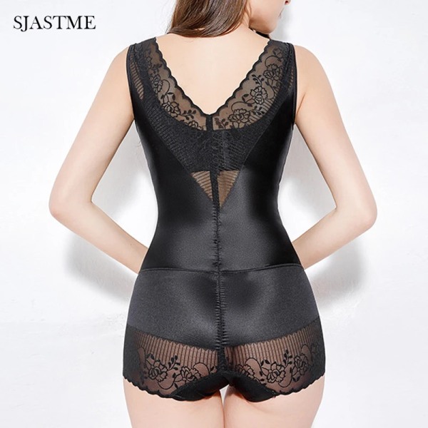 SJASTME Kvinnors spets Body Shaper Body Shapewear Waist trainer Magkontroll Bantning Full Shapewear Energy Stone Shapers Beige M