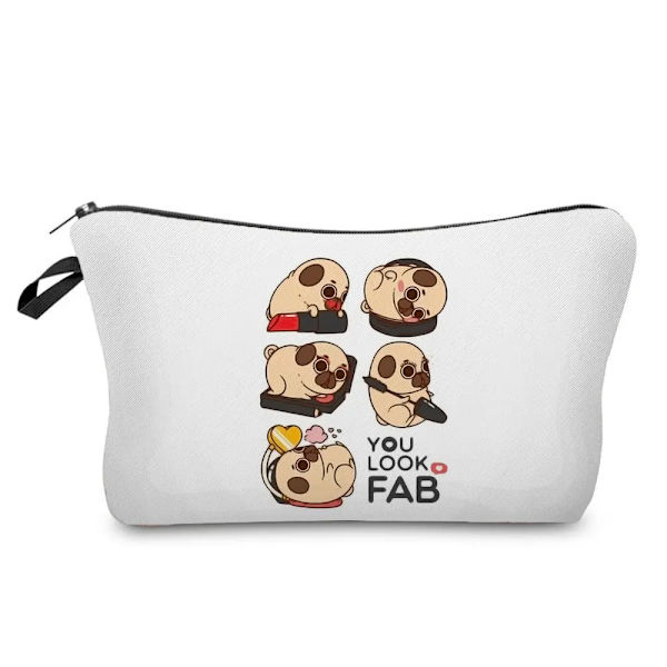 Söt och rolig kosmetisk väska med print utomhus portabel kvinna toalettväska Anpassningsbar skollärare present necessär sminkväska hz5894 Dog Paw Bag