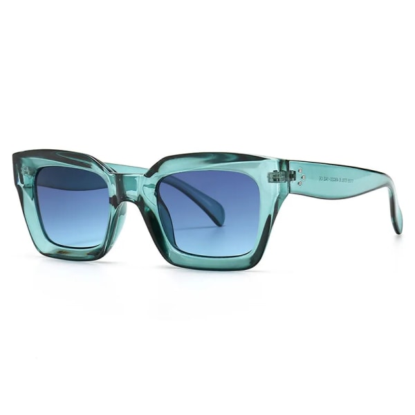 SO&EI Mode Cat Eye Solglasögon Dam Märkesdesigner Retro Fyrkantig Blå Lila Glasögon Kvinnliga Naglar Solglasögon Skärmar UV400 Män Blue