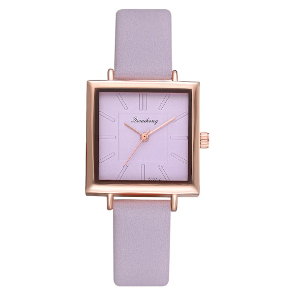 Damklockor Lyx Fyrkantig Urtavla Rose Gold Mode Enkla Klockor Spänne Klänning Armbandsur Causal Damklocka reloj mujer purple