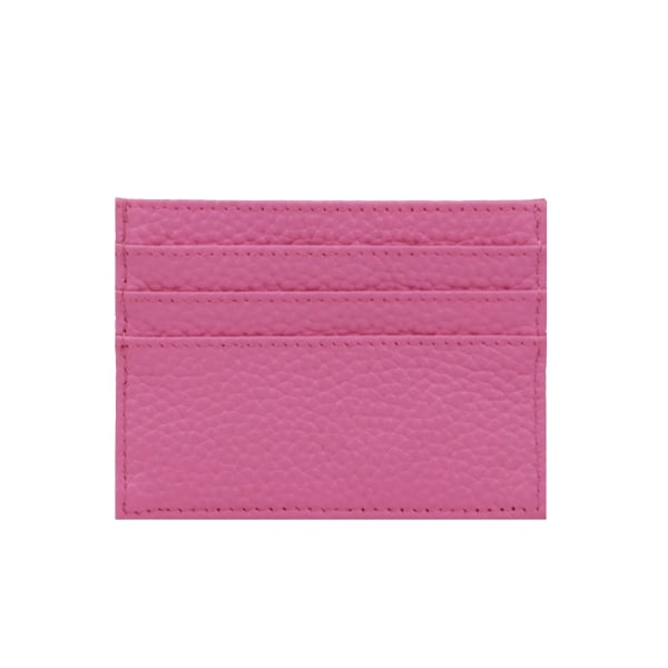 Gratis anpassad läderkorthållare 100 % koläder kreditkortshållare Smal plånbok Herr Kvinnor Plånbok med 6 kortplatser 0695 rose pink