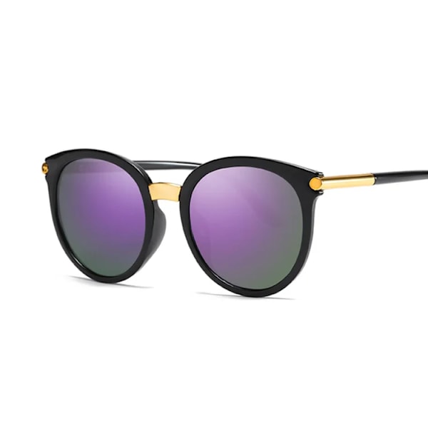 Vintage Round Cat Eye Solglasögon Kvinna Modedesign Solglasögon Kvinna Retro Färgglad Circle Cateye Glasögon Oculos De Sol Purple other