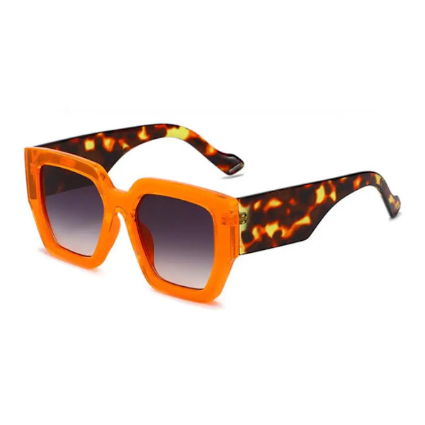 Nytt mode Lyxmärke Fyrkantiga Solglasögon Kvinnor Retro Oversize Solglasögon Kvinnlig Stor Båge Nyanser Svart Lady UV400 Sexiga Oculos orange grey as picture