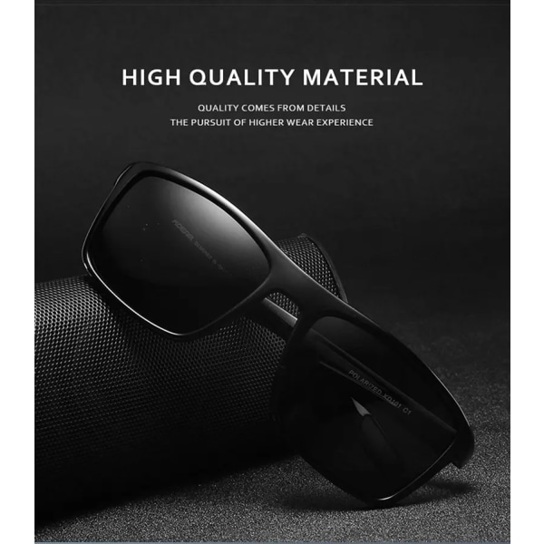KDEAM Rectangular Ultra Light TR90 Solglasögon Män Polariserad TAC 1,1 mm Tjocklek Lins Solglasögon Kvinnor Sport Man KD101 C1 Black No packaging