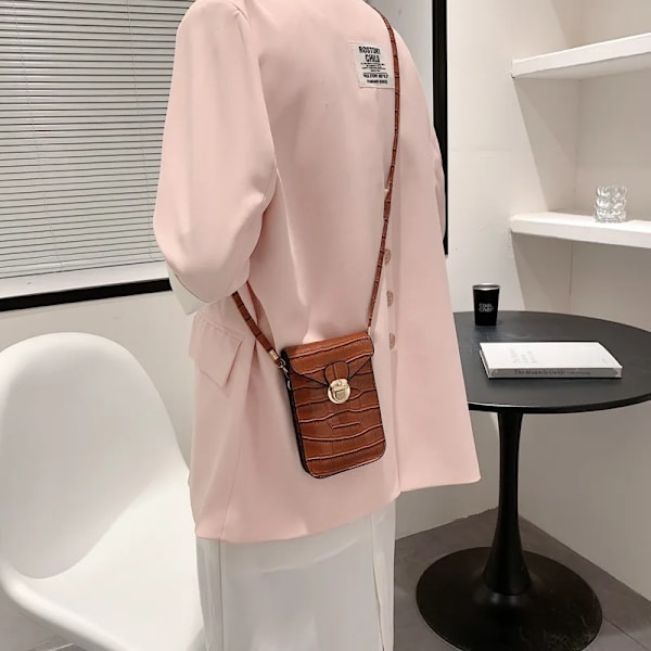 Silver Mobiltelefon Miniväskor Små Clutches Axelväska Krokodilläder Kvinnor Handväska Svart Clutch Handväska Handväska Flik Dark Pink