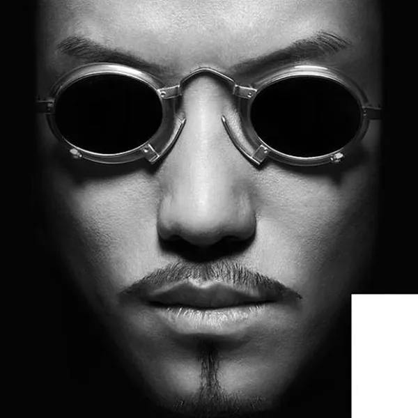 JackJad Metal Oval Båge Steampunk Gothic Vampire Solglasögon Unisex Retro 1980-talet UV400 Solglasögon Cosplay Styling Oculos De Sol C1 Black Gray UV400