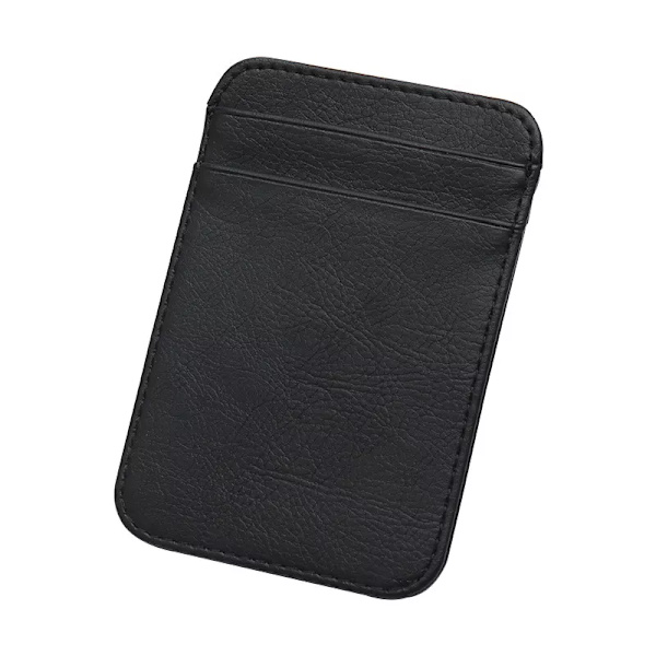 Mini PU Läder ID Visitkortshållare Kvinnor Män Multi Slot Slim Enfärgad Körkortsväska Case Kreditkortsväska Black