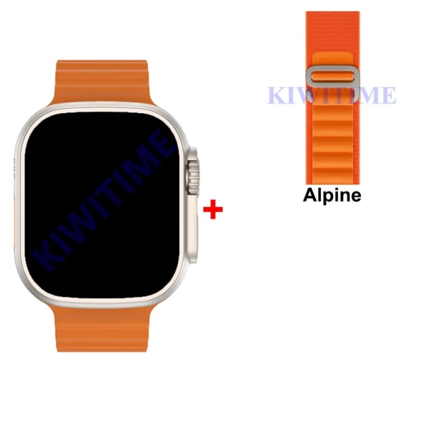 KIWITIME Ultra Max Smart Watch 1:1 49mm Storlek 2.2\ GoldnOrangeAlpine With Protective Case