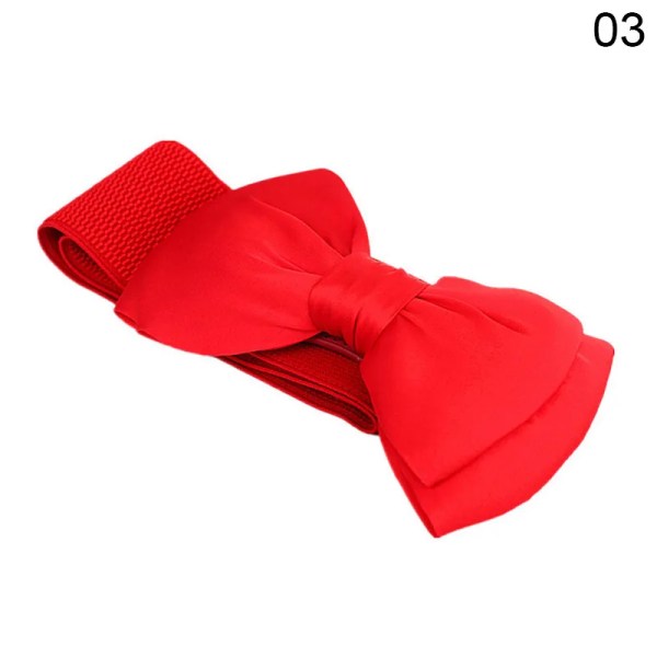 Nya kvinnor rosett Cummerbunds Elastisk rosett Bred Stretch Bukle Midjeband Bälte 12 färger Mode Flicka Klänning Accessoarer Midjebälten Red One Size