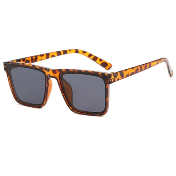 Plastbåge för män Glasögon Fyrkantiga solglasögon Solglasögon för män Svart PU-väska Oculos UV400 Orange Other