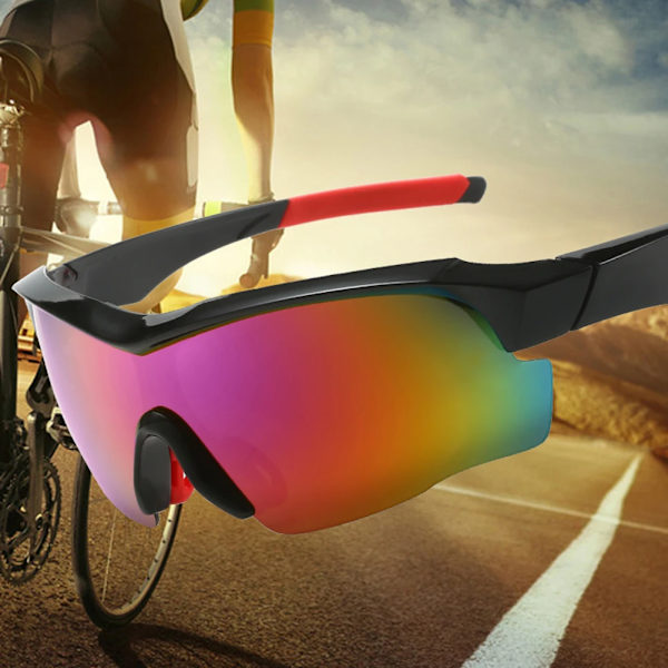 Män Cykling Solglasögon UV400 Skydd Vindtät väg Ridning Glasögon Män Kvinnor Sport Glasögon Glasögon För Utomhus Run Vandring Red
