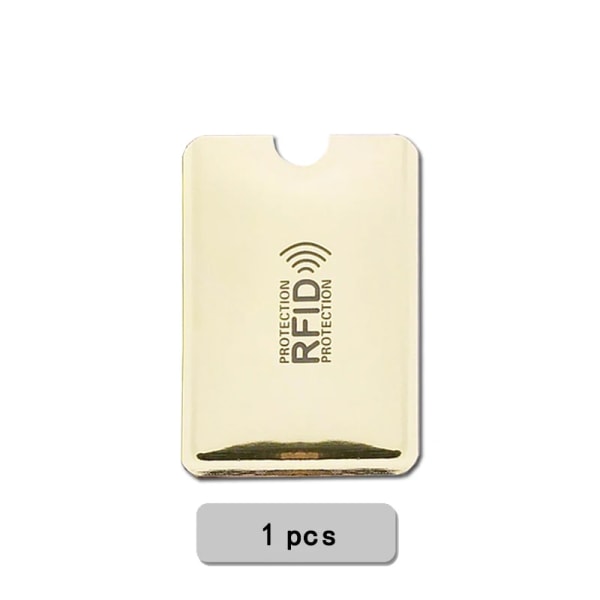 1 & 5 Valfritt kostym Anti RFID-korthållare NFC-kreditkortshållare Plånbok Herr Kvinnor Bankkorthållare Case Protector Aluminium 1 pcs Light-gold