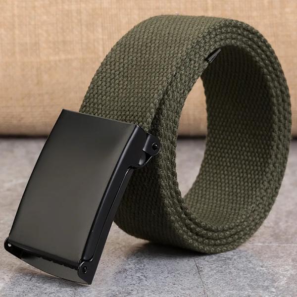 Gratis gravering Plus LONG Storlek 160 150 140 130 cm Canvasbälten Herr Anpassat namn Automatiskt spänne Damer Large Big Size Jeansbälten Army Green 100cm
