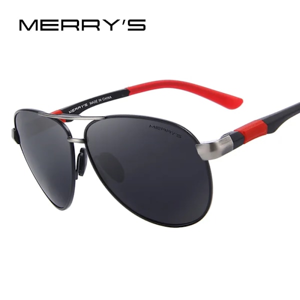 MERRYS DESIGN Klassiska pilotsolglasögon för män HD Polariserade solglasögon för körning Luftfart Legering Ram Fjäderben UV400 S8404 C04 Gray G15