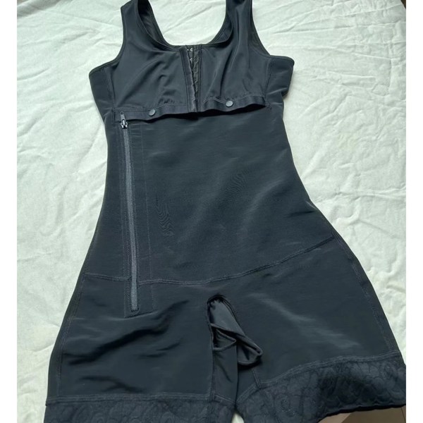 Kort gördel med hög kompression med broscher Byst för daglig och efter kirurgisk bantning Fajas Colombianas Shapewear efter operation Black S