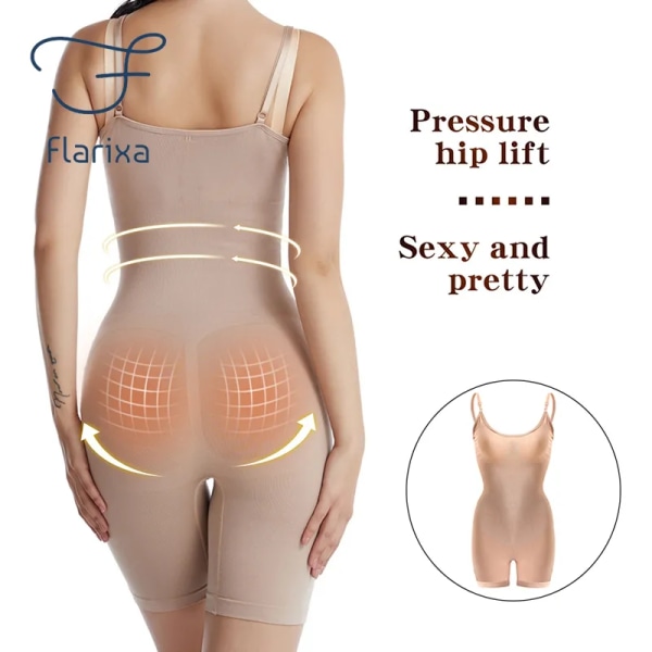 Flarixa bantningskorsett Kvinna Flat Belly Shapewear Kvinnor Helkroppsformare Sömlös rumplyftande Body Magkontroll Underkläder Beige XL